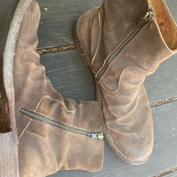 FIORENTINI + BAKER Mens Brown Suede side zip boots